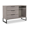 Ashbourne 3 Drawer TV Unit Grey Oak from Roseland Furniture