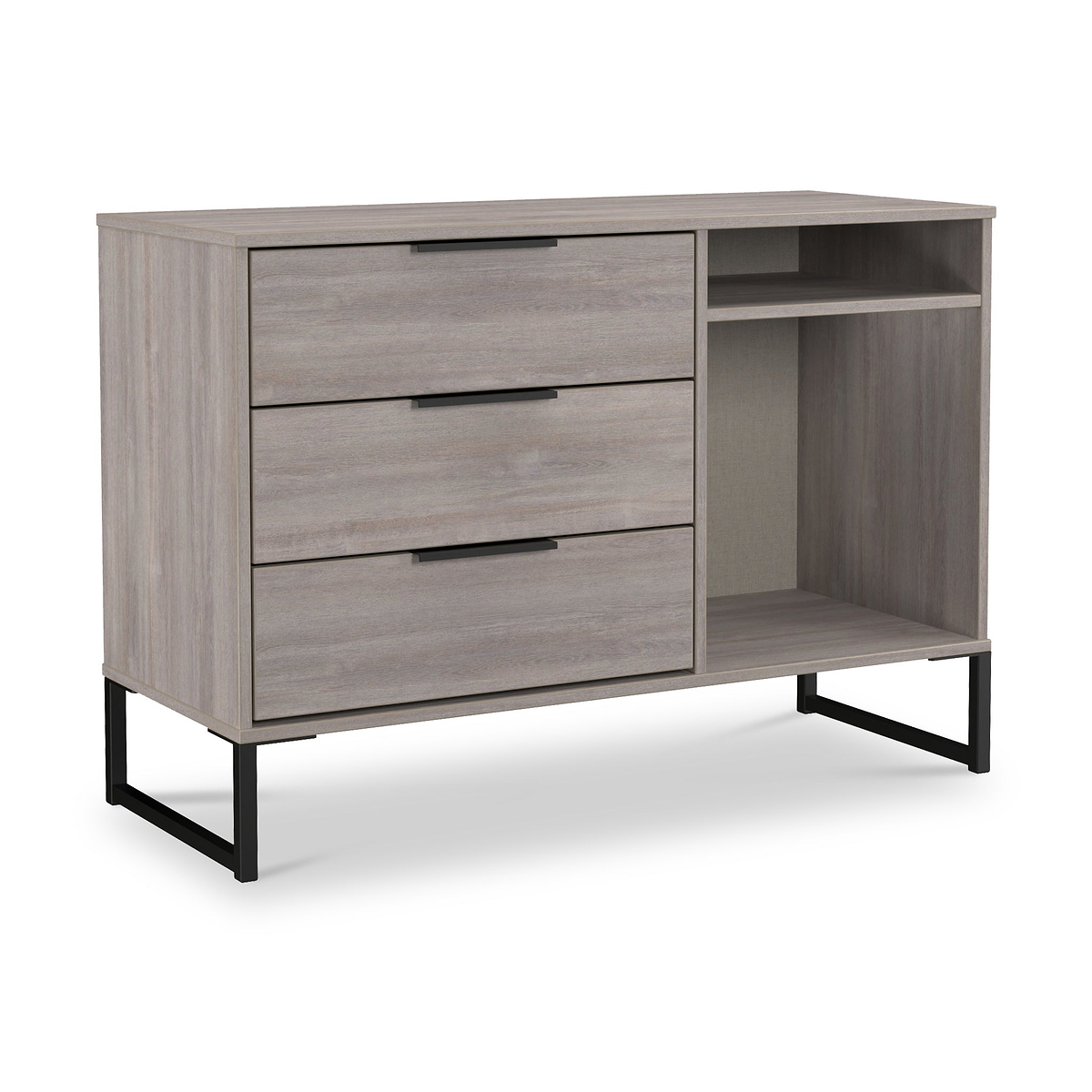 Ashbourne 3 Drawer TV Unit Grey Oak from Roseland Furniture