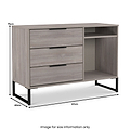 Ashbourne 3 Drawer TV Unit Grey Oak from Roseland Furniture