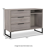 Ashbourne 3 Drawer TV Unit Grey Oak from Roseland Furniture