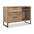 Ashbourne 3 Drawer TV Unit Vintage Oak from Roseland Furniture