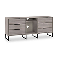 Ashbourne 6 Drawer TV Unit Grey Oak from Roseland Furniture