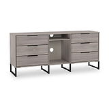 Ashbourne 6 Drawer TV Unit Grey Oak from Roseland Furniture