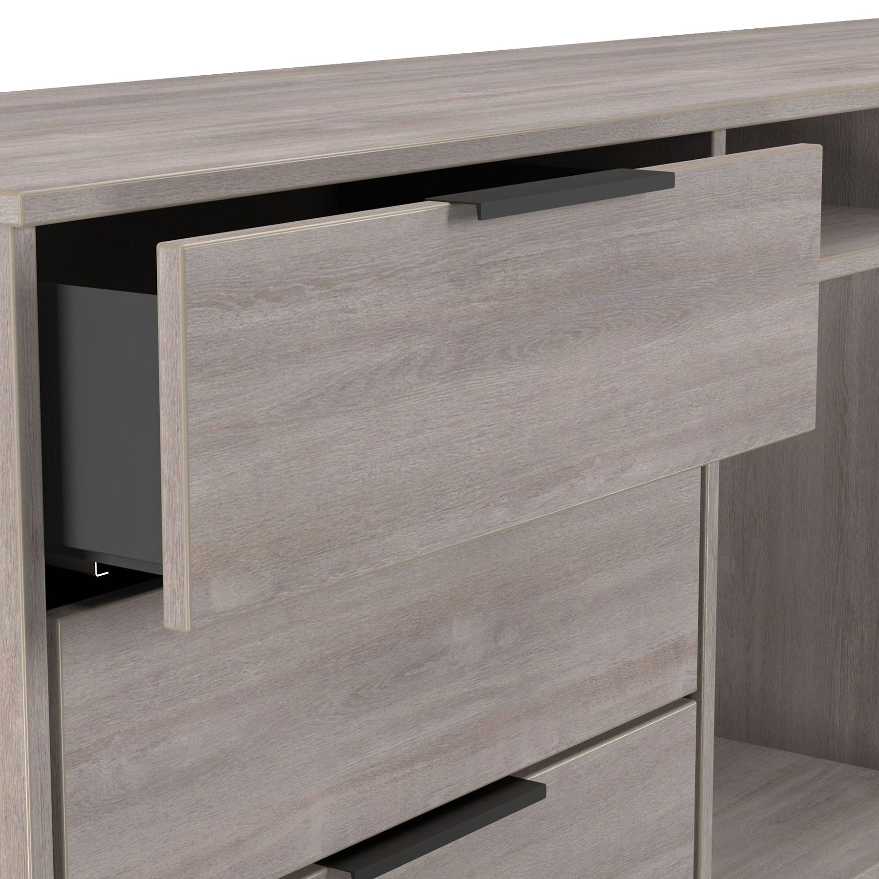 Ashbourne 6 Drawer TV Unit Grey Oak from Roseland Furniture