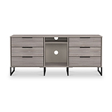 Ashbourne 6 Drawer TV Unit Grey Oak from Roseland Furniture