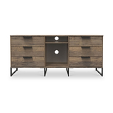 Ashbourne 6 Drawer TV Unit Vintage Oak from Roseland Furniture