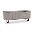 Ashbourne 2 Drawer 2 Door Sideboard Grey Oak from Roseland Furniture