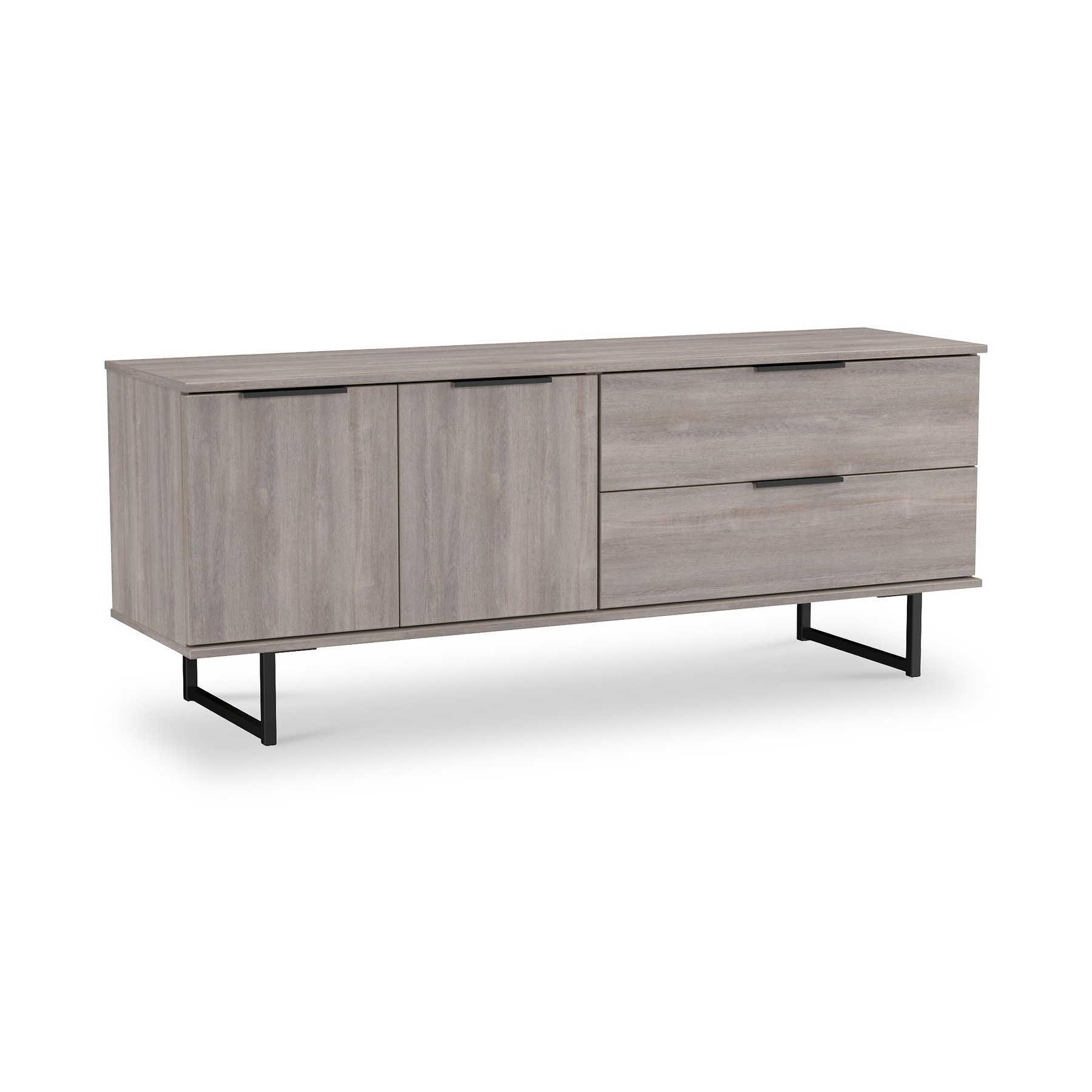 Ashbourne 2 Drawer 2 Door Sideboard Grey Oak from Roseland Furniture