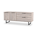 Ashbourne 2 Drawer 2 Door Sideboard Grey Oak from Roseland Furniture
