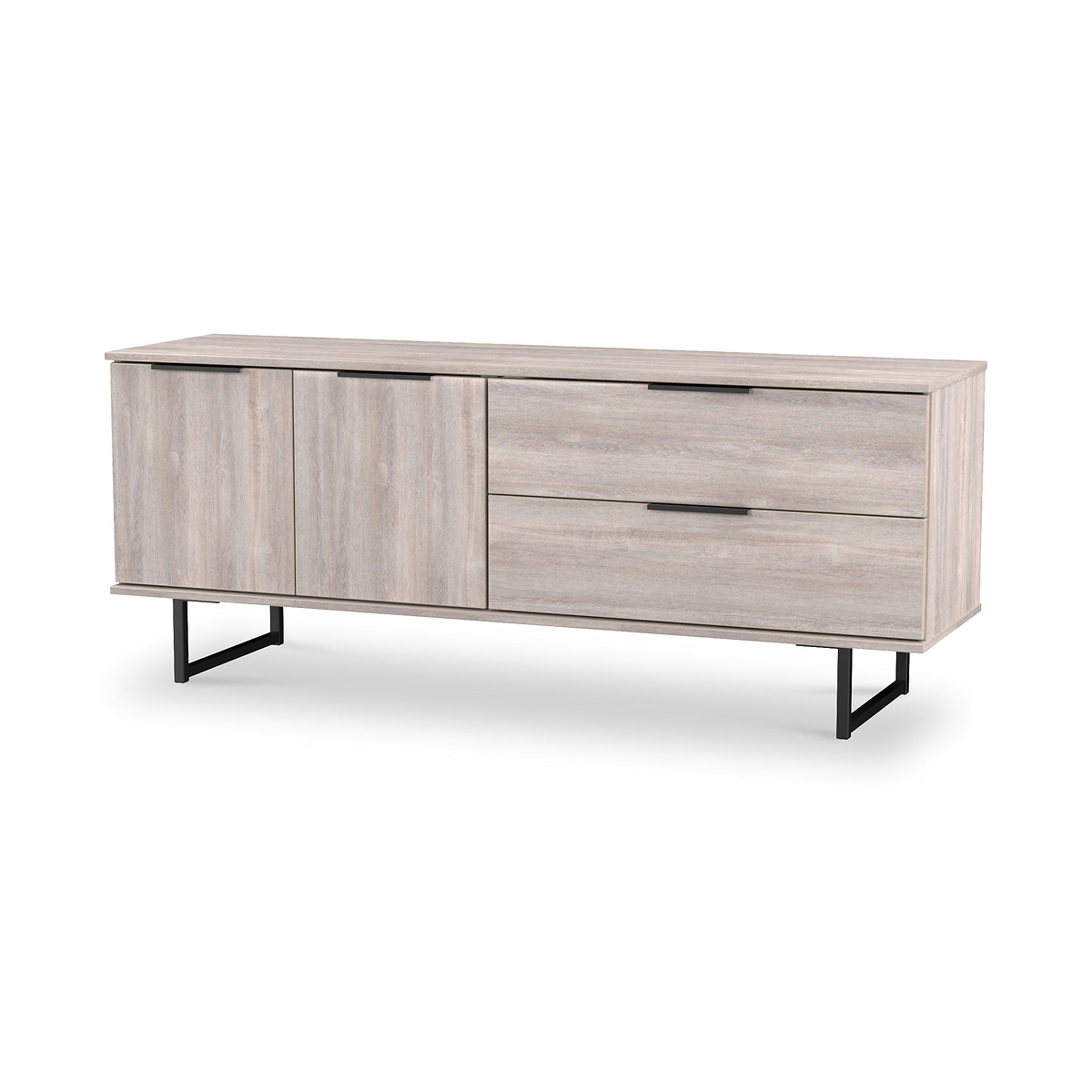 Ashbourne 2 Drawer 2 Door Sideboard Grey Oak from Roseland Furniture
