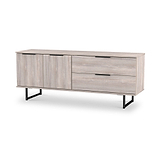 Ashbourne 2 Drawer 2 Door Sideboard Grey Oak from Roseland Furniture