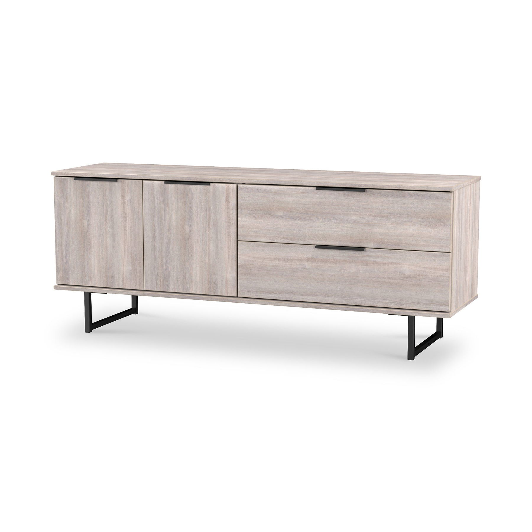 Ashbourne 2 Drawer 2 Door Sideboard Grey Oak from Roseland Furniture