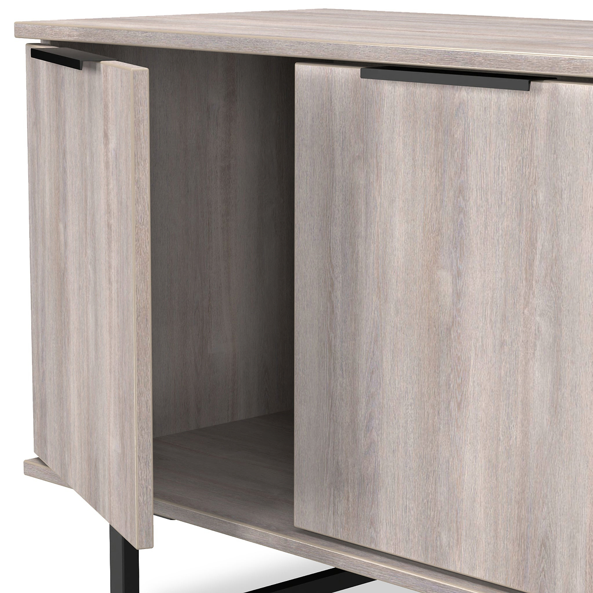Ashbourne 2 Drawer 2 Door Sideboard Grey Oak from Roseland Furniture