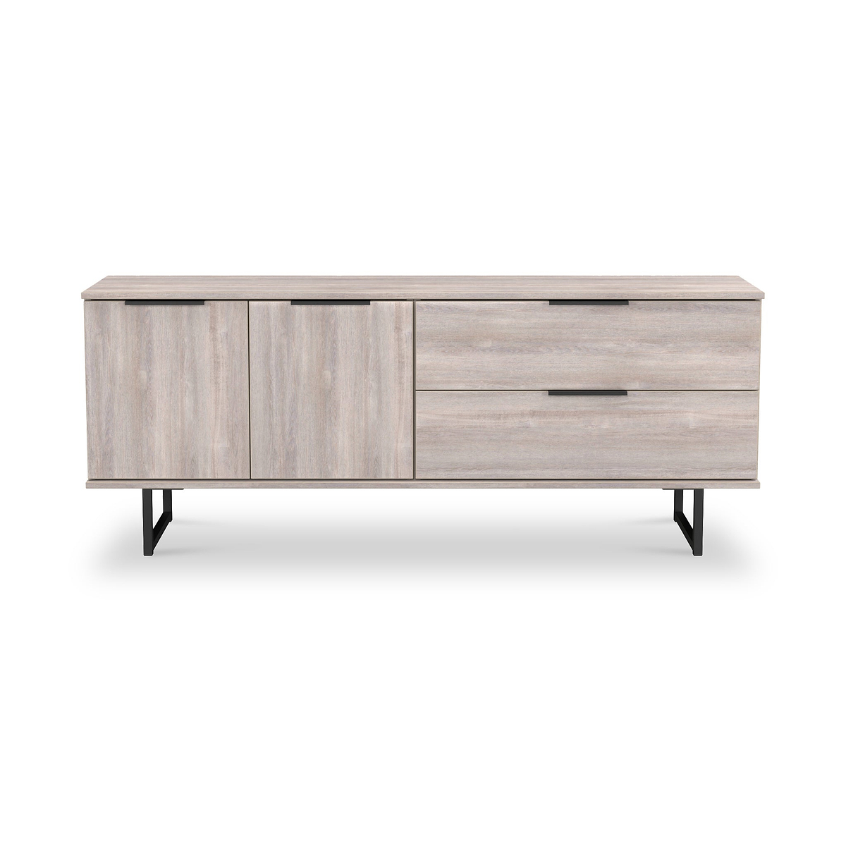 Ashbourne 2 Drawer 2 Door Sideboard Grey Oak from Roseland Furniture