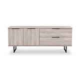 Ashbourne 2 Drawer 2 Door Sideboard Grey Oak from Roseland Furniture