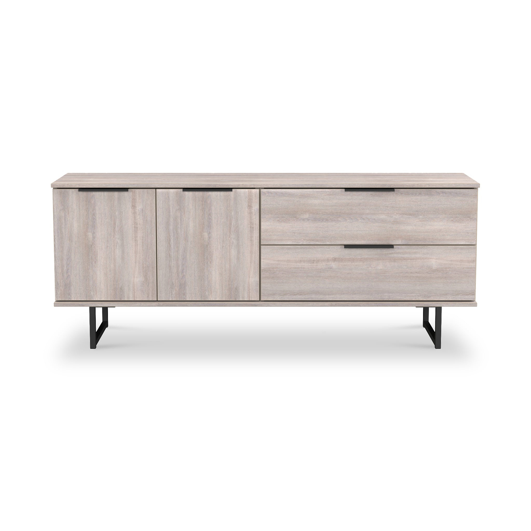 Ashbourne 2 Drawer 2 Door Sideboard Grey Oak from Roseland Furniture