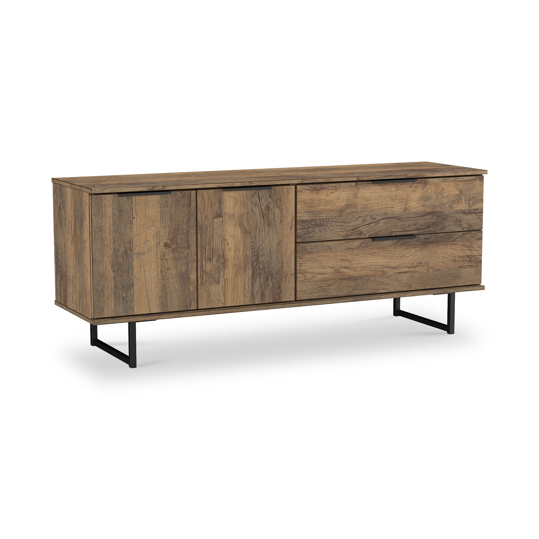 Ashbourne 2 Drawer 2 Door Sideboard Vintage Oak from Roseland Furniture