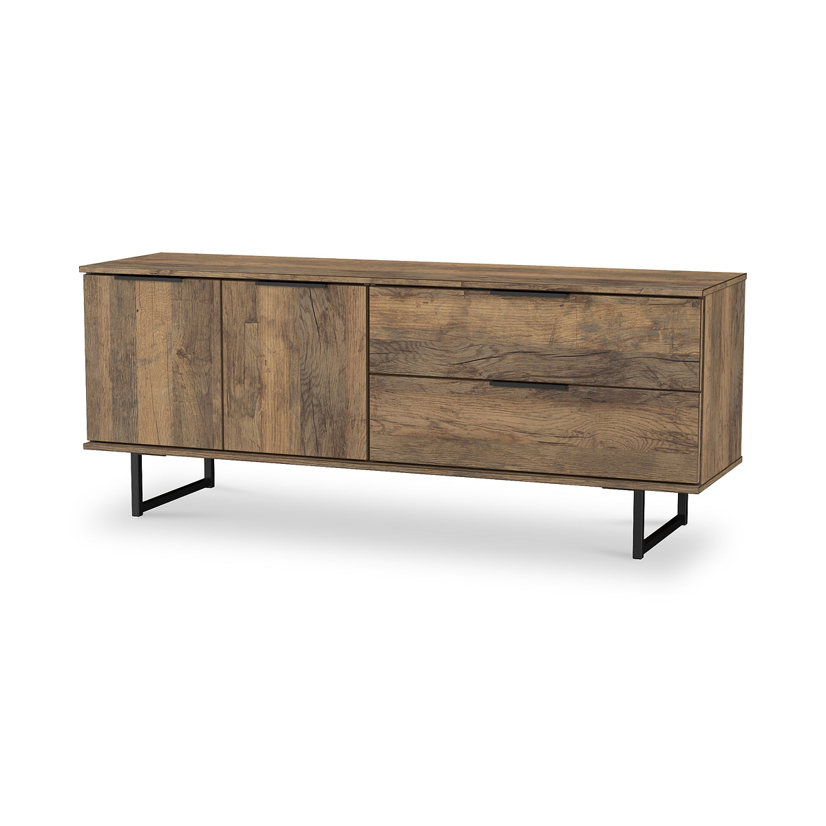 Ashbourne 2 Drawer 2 Door Sideboard Vintage Oak from Roseland Furniture