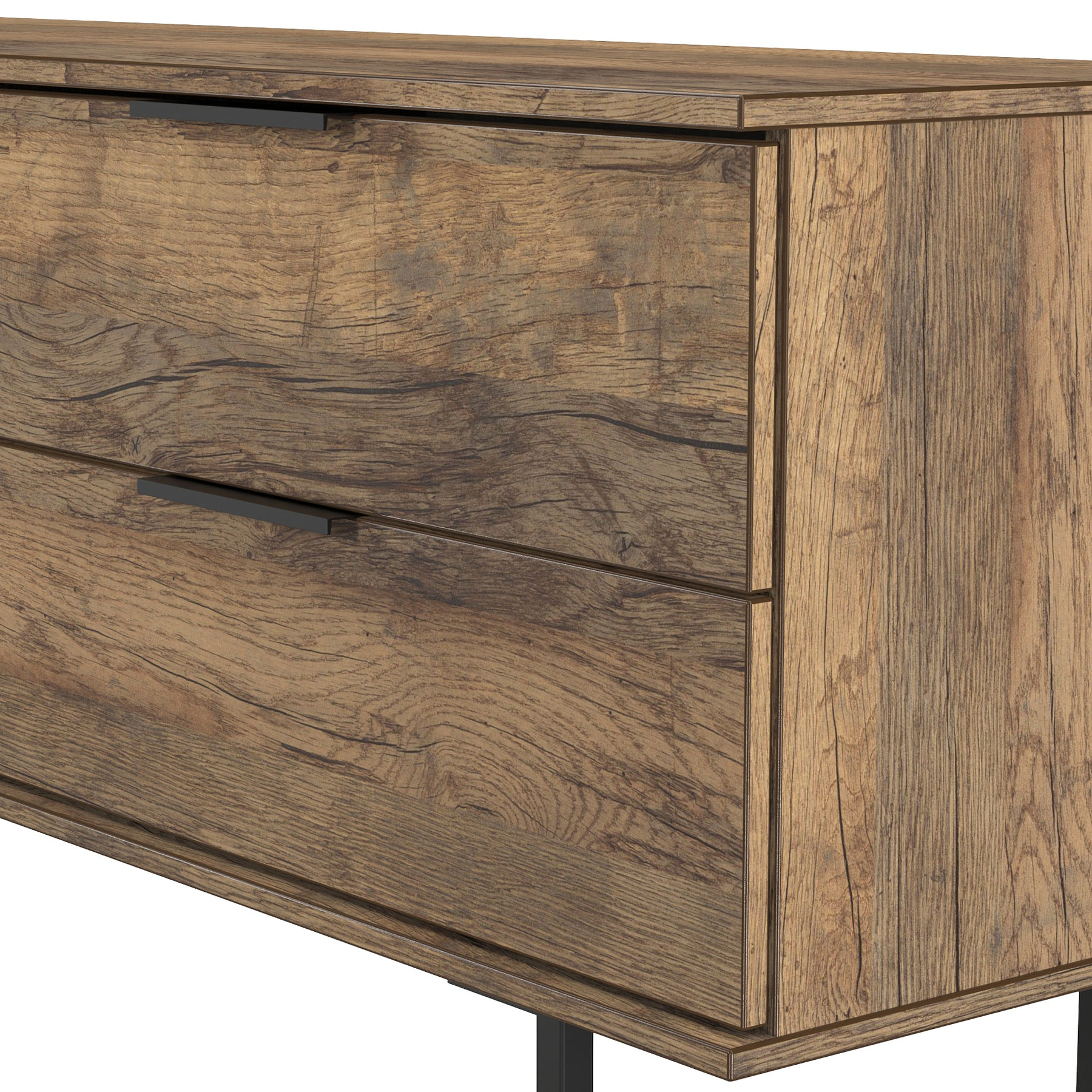 Ashbourne 2 Drawer 2 Door Sideboard Vintage Oak from Roseland Furniture