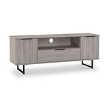 Ashbourne 2 Door 1 Drawer Wide TV Unit Grey Oak from Roseland Furniture