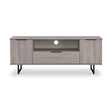 Ashbourne 2 Door 1 Drawer Wide TV Unit Grey Oak from Roseland Furniture