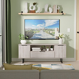 Ashbourne 2 Door 1 Drawer Wide TV Unit Grey Oak from Roseland Furniture