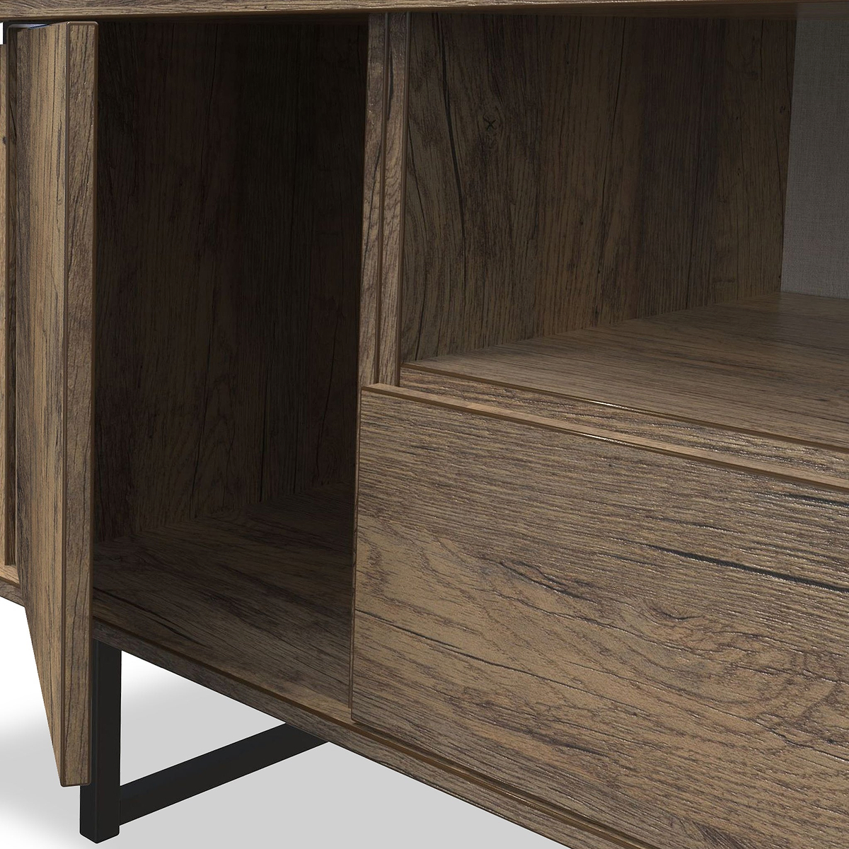 Ashbourne 2 Door 1 Drawer Wide TV Unit Vintage Oak from Roseland Furniture