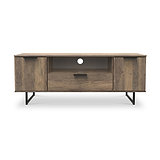 Ashbourne 2 Door 1 Drawer Wide TV Unit Vintage Oak from Roseland Furniture