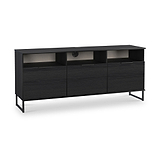 Ashbourne Multi Media TV Unit with Drop Doors Black Ash from Roseland Furniture