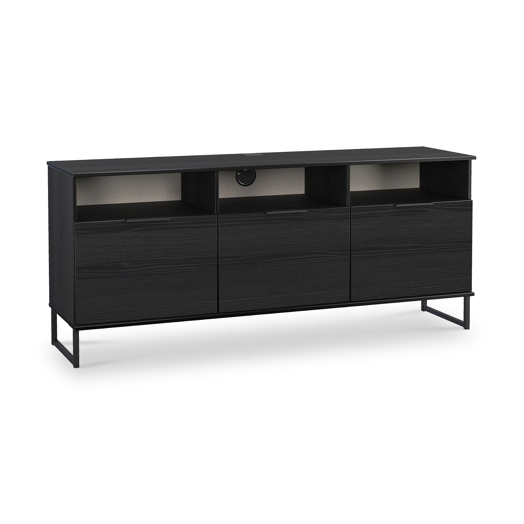 Ashbourne Multi Media TV Unit with Drop Doors Black Ash from Roseland Furniture