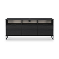 Ashbourne Multi Media TV Unit with Drop Doors Black Ash from Roseland Furniture