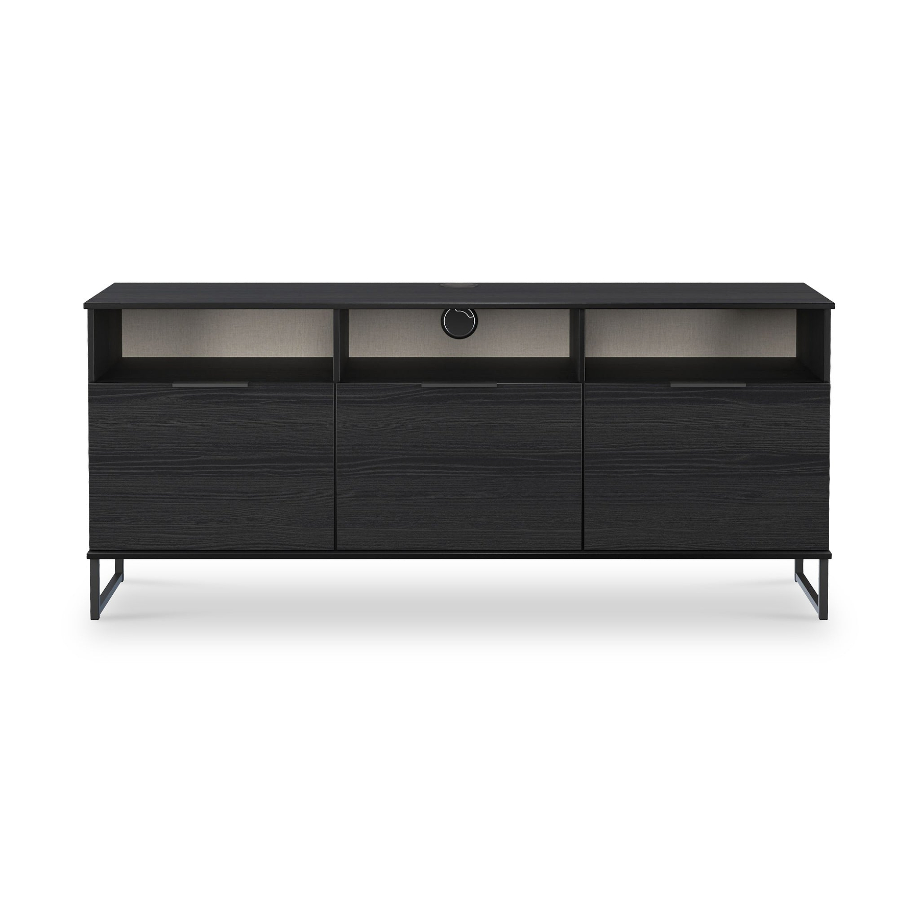Ashbourne Multi Media TV Unit with Drop Doors Black Ash from Roseland Furniture