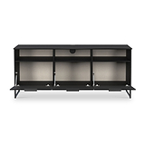 Ashbourne Multi Media TV Unit with Drop Doors Black Ash from Roseland Furniture