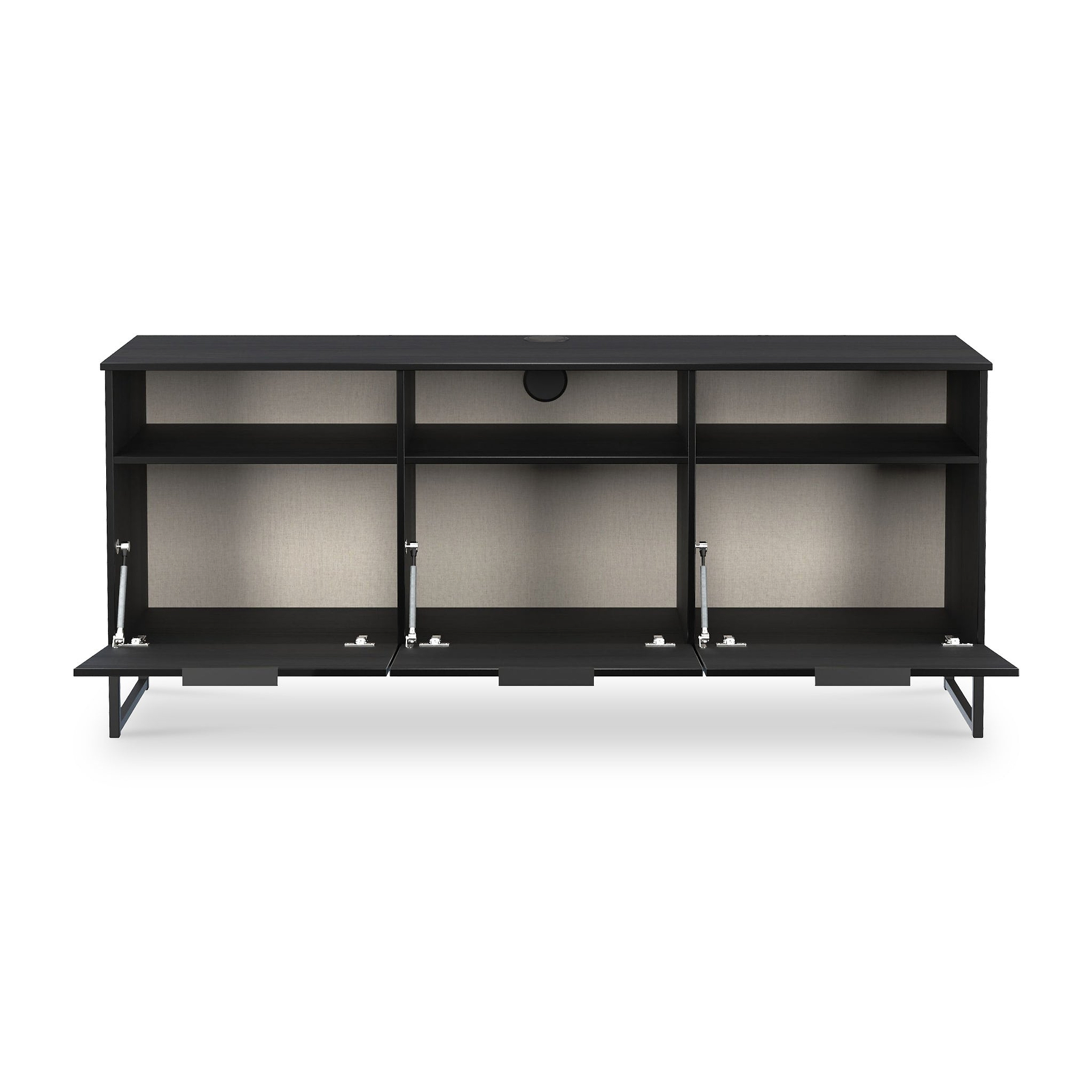 Ashbourne Multi Media TV Unit with Drop Doors Black Ash from Roseland Furniture