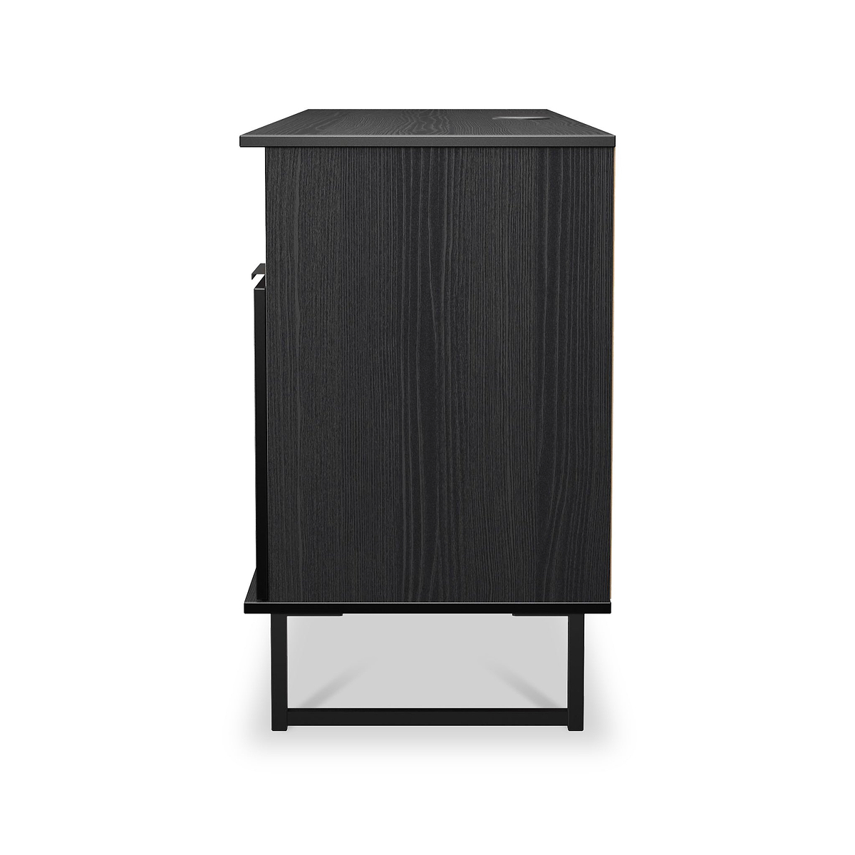 Ashbourne Multi Media TV Unit with Drop Doors Black Ash from Roseland Furniture
