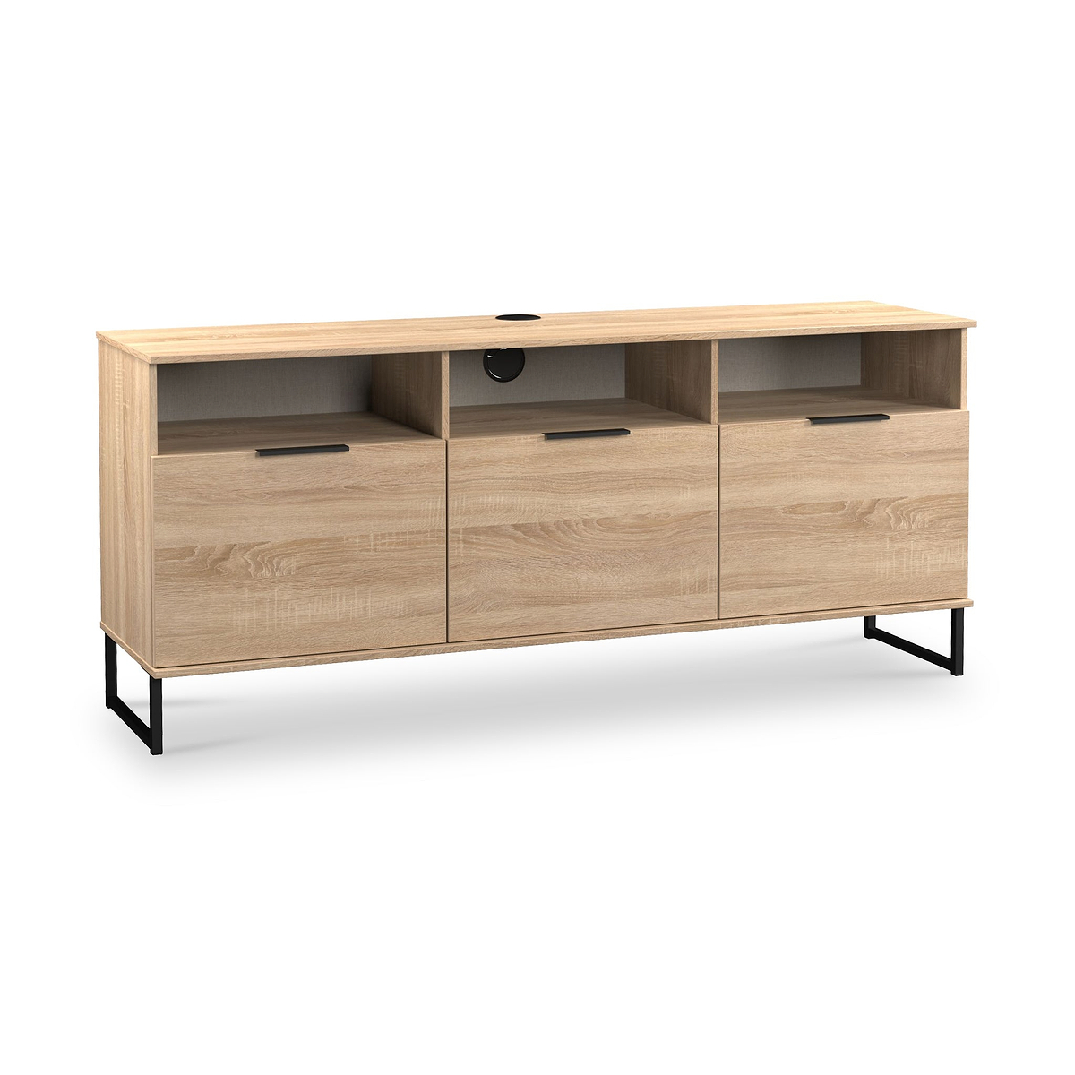 Ashbourne Multi Media TV Unit with Drop Doors Oak from Roseland Furniture