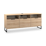 Ashbourne Multi Media TV Unit with Drop Doors Oak from Roseland Furniture