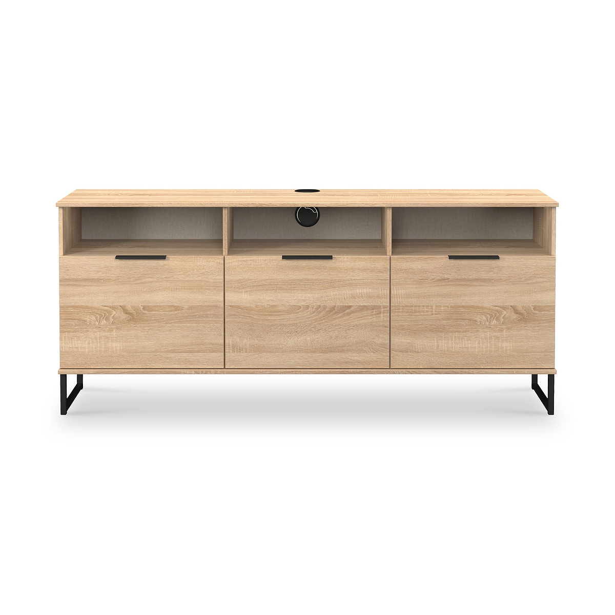 Ashbourne Multi Media TV Unit with Drop Doors Oak from Roseland Furniture