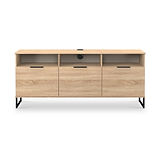 Ashbourne Multi Media TV Unit with Drop Doors Oak from Roseland Furniture