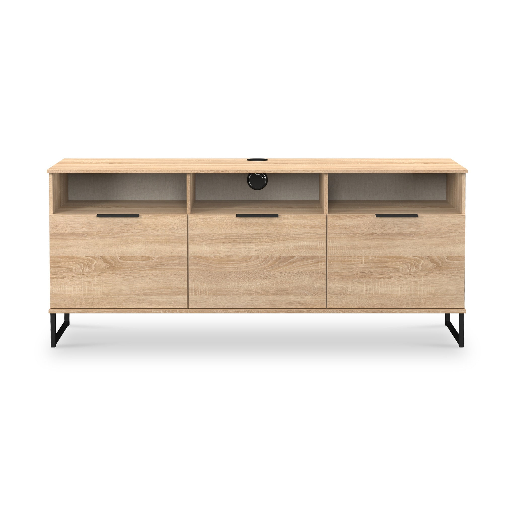 Ashbourne Multi Media TV Unit with Drop Doors Oak from Roseland Furniture
