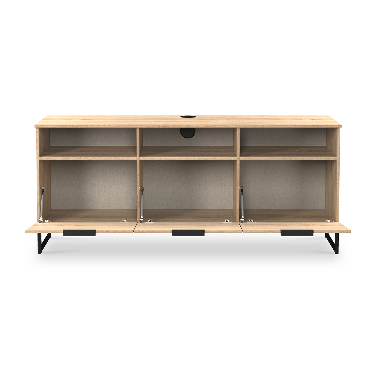 Ashbourne Multi Media TV Unit with Drop Doors Oak from Roseland Furniture