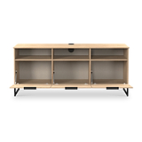 Ashbourne Multi Media TV Unit with Drop Doors Oak from Roseland Furniture