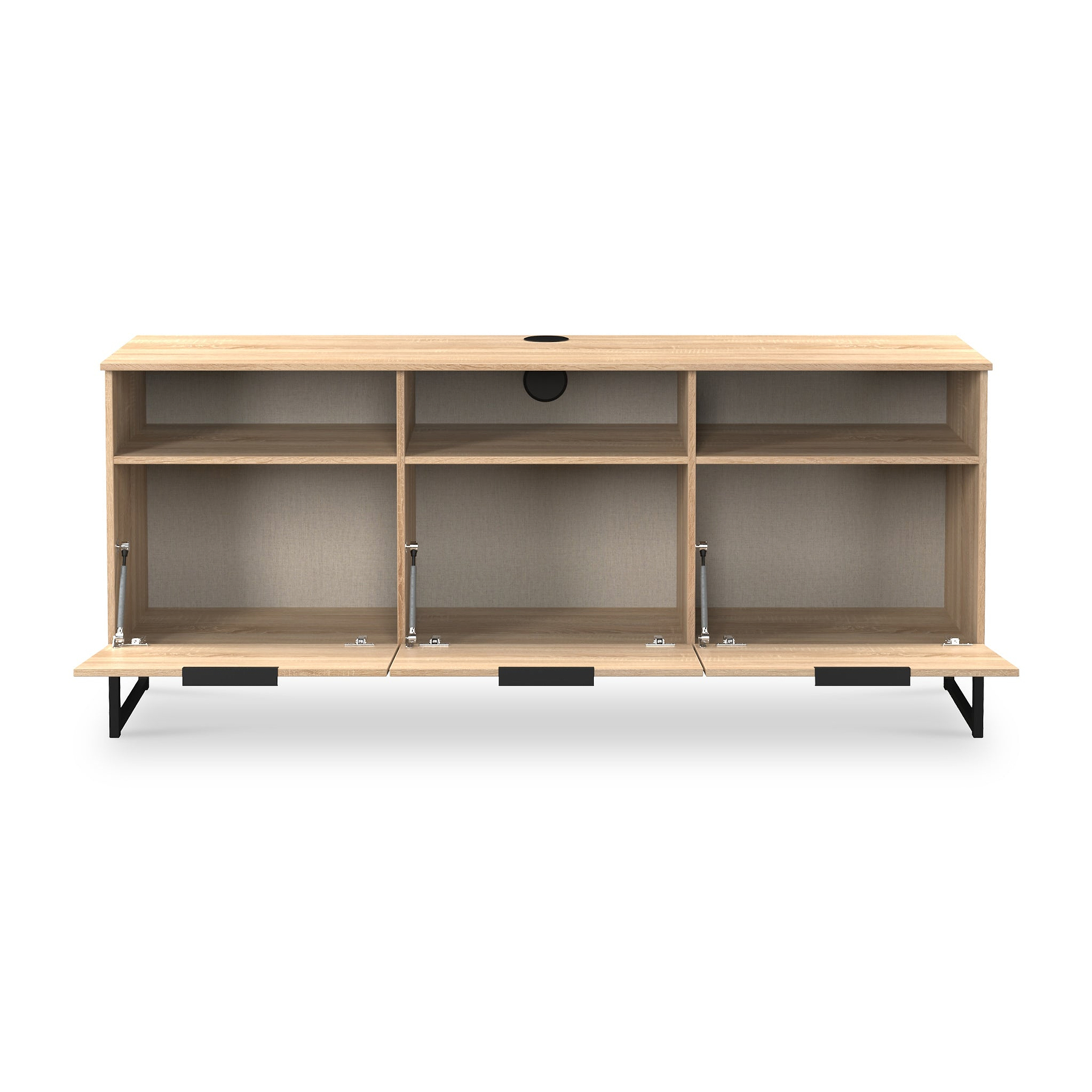Ashbourne Multi Media TV Unit with Drop Doors Oak from Roseland Furniture