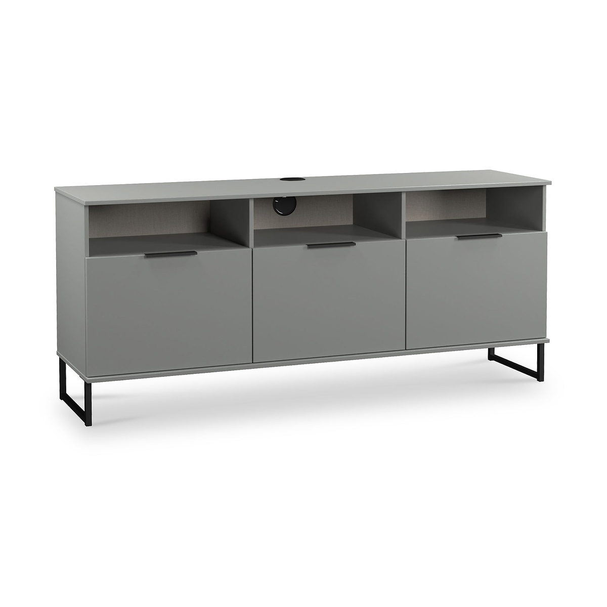 Ashbourne Multi Media TV Unit with Drop Doors Dusk Grey from Roseland Furniture