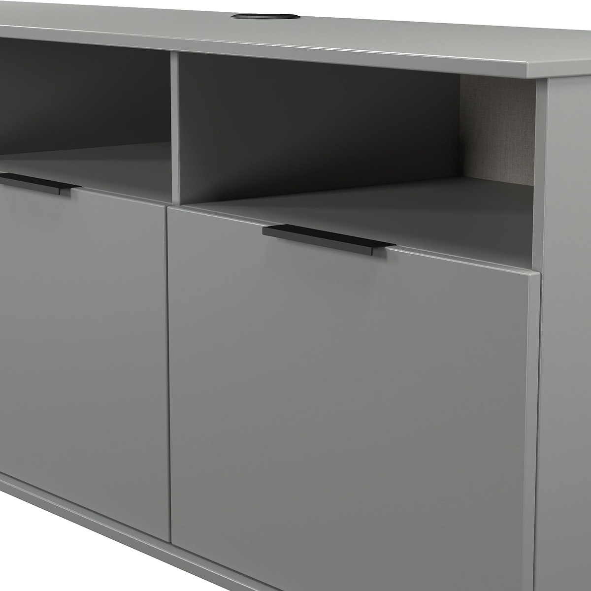 Ashbourne Multi Media TV Unit with Drop Doors Dusk Grey from Roseland Furniture