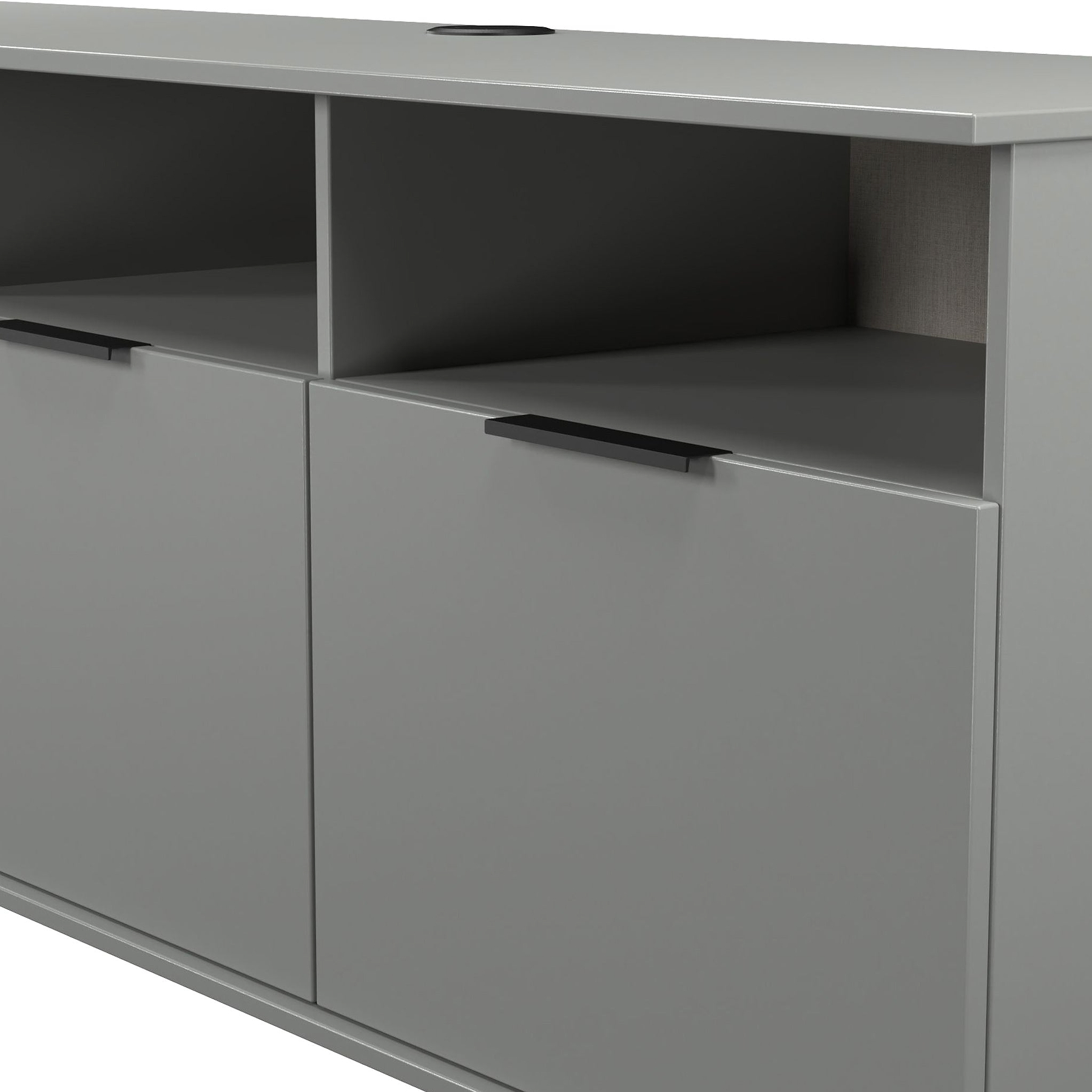 Ashbourne Multi Media TV Unit with Drop Doors Dusk Grey from Roseland Furniture