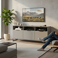 Ashbourne Multi Media TV Unit with Drop Doors Dusk Grey from Roseland Furniture