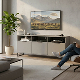 Ashbourne Multi Media TV Unit with Drop Doors Dusk Grey from Roseland Furniture