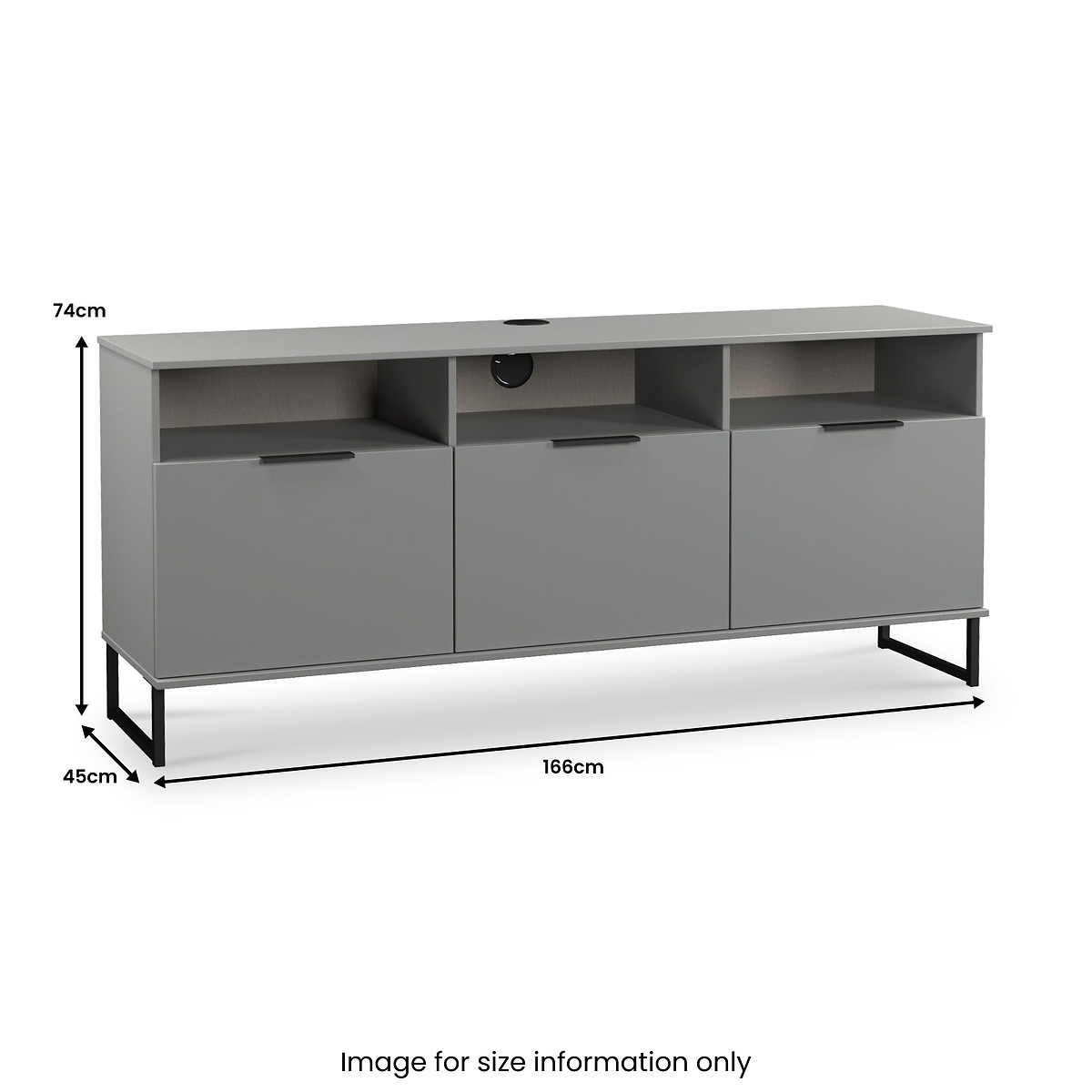 Ashbourne Multi Media TV Unit with Drop Doors Dusk Grey from Roseland Furniture
