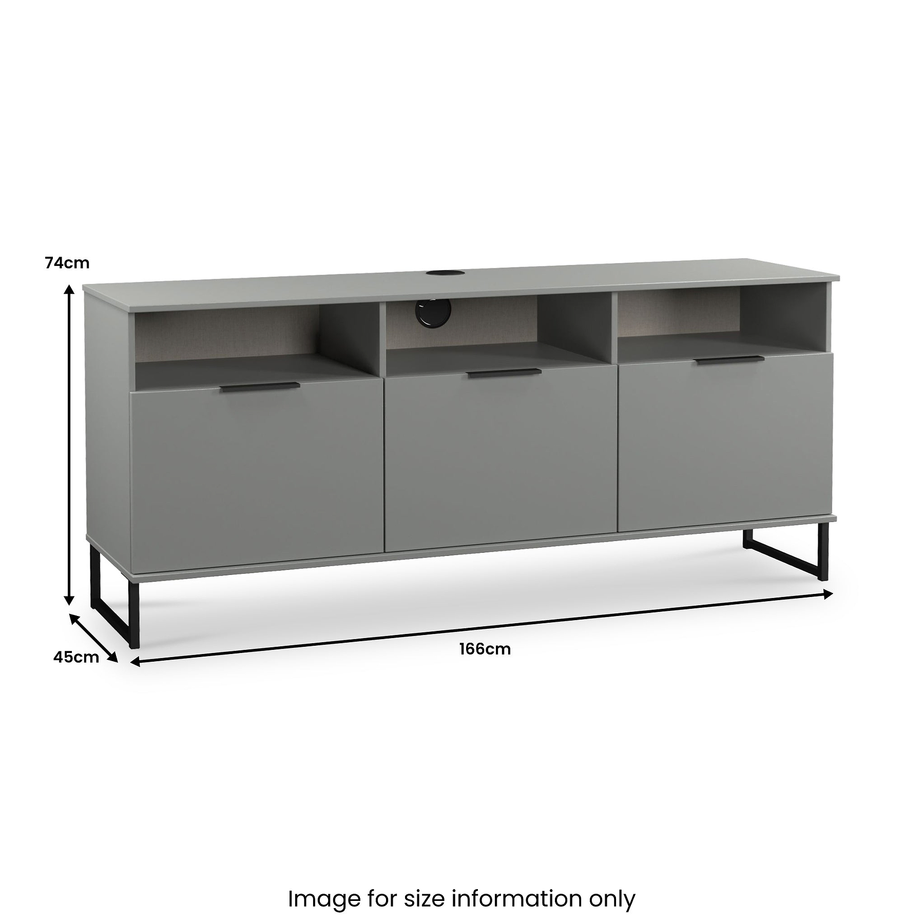 Ashbourne Multi Media TV Unit with Drop Doors Dusk Grey from Roseland Furniture